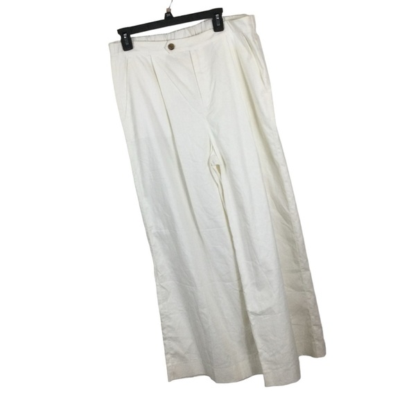 Gap Wide Leg Pleated Linen Blend Trousers Nwot - Picture 1 of 16